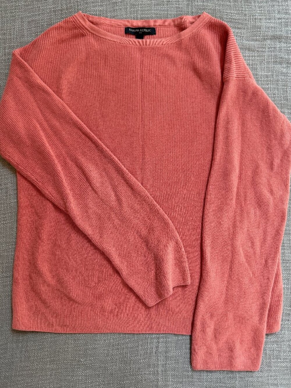 Banana Republic Women's Size XS Salmon Boatneck Ribbed Long Sleeve Sweater